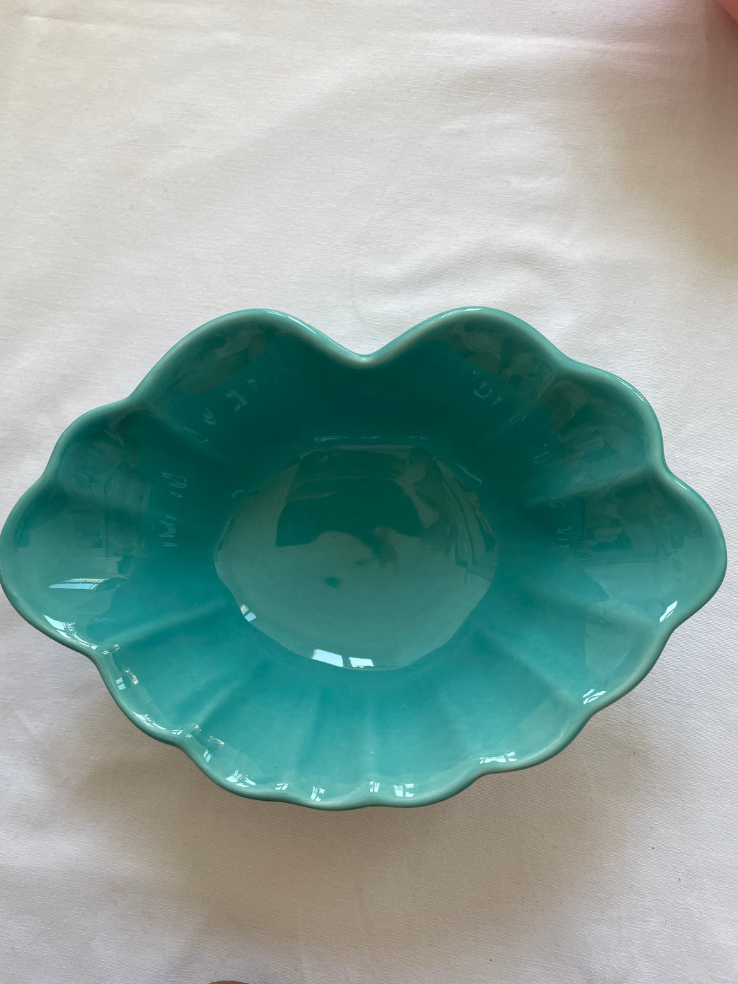 Coquillages-saladier turquoise