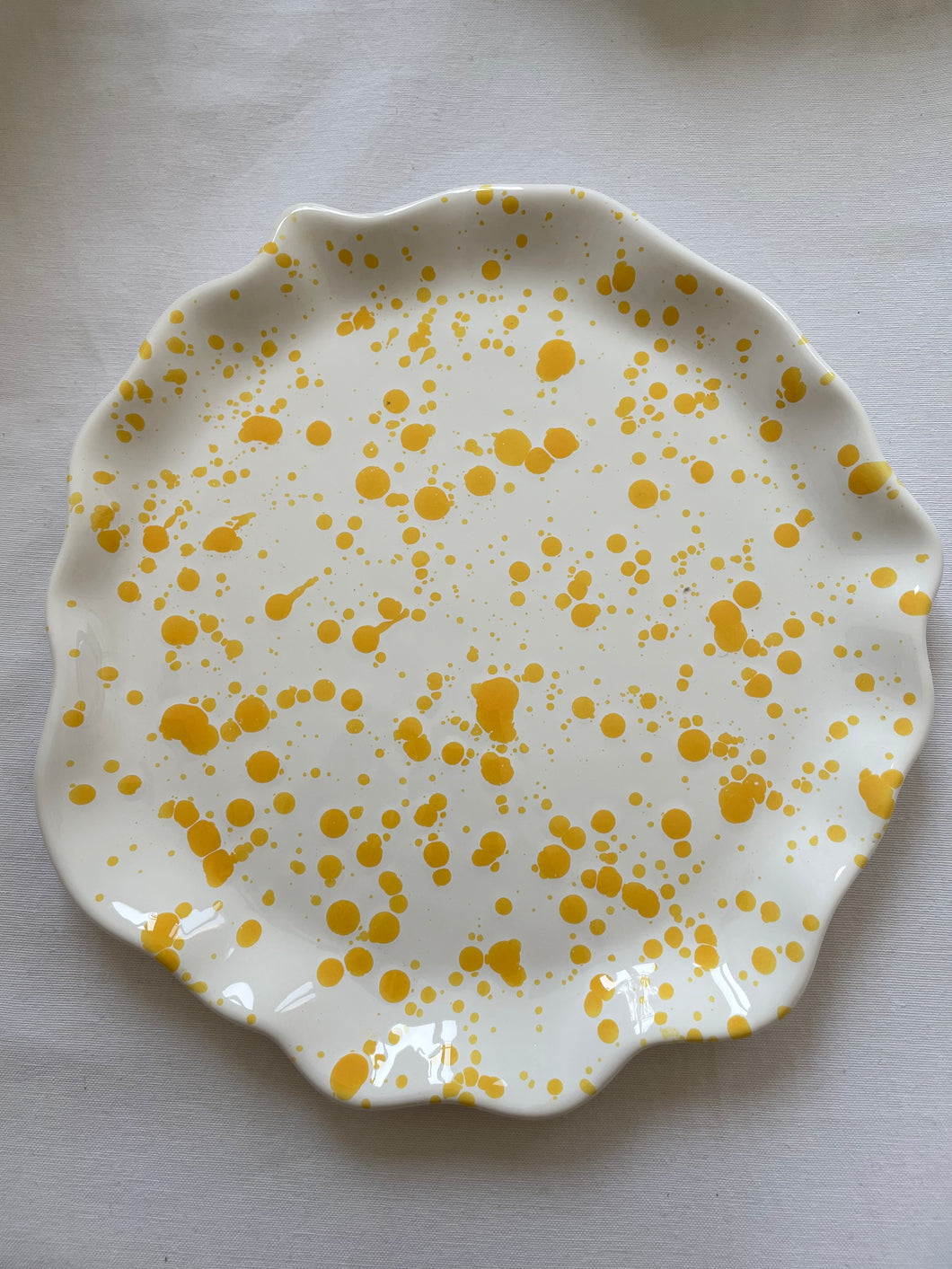 Souvenirs d'été-éclats jaune- Assiette plate Grand modèle